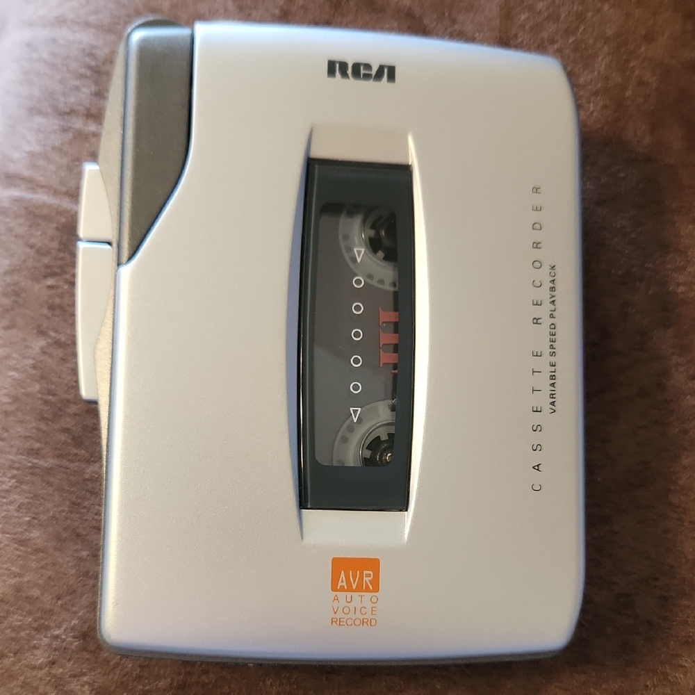 RCA Silver Cassette Recorder with Auto Voice Record